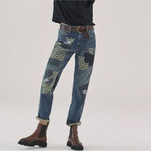 Pilcro Jeans Anthropologie 25 Borrowed Boyfriend Patchwork Blue OB1363776 $160